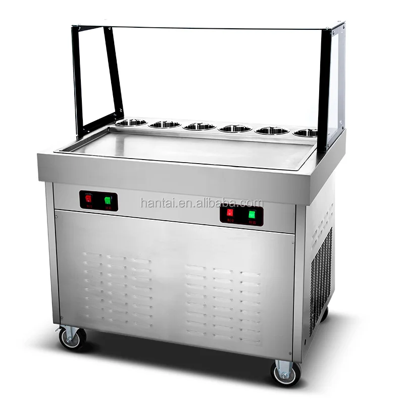 Commercial instant freezing fried yogurt roll ice cream machine for stalls
