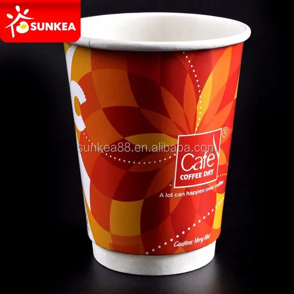 Disposable Paper Coffee Carton Cup Craft Paper Double Wall Food & Beverage Packaging for Coffee in Cardboard Embossing Accept