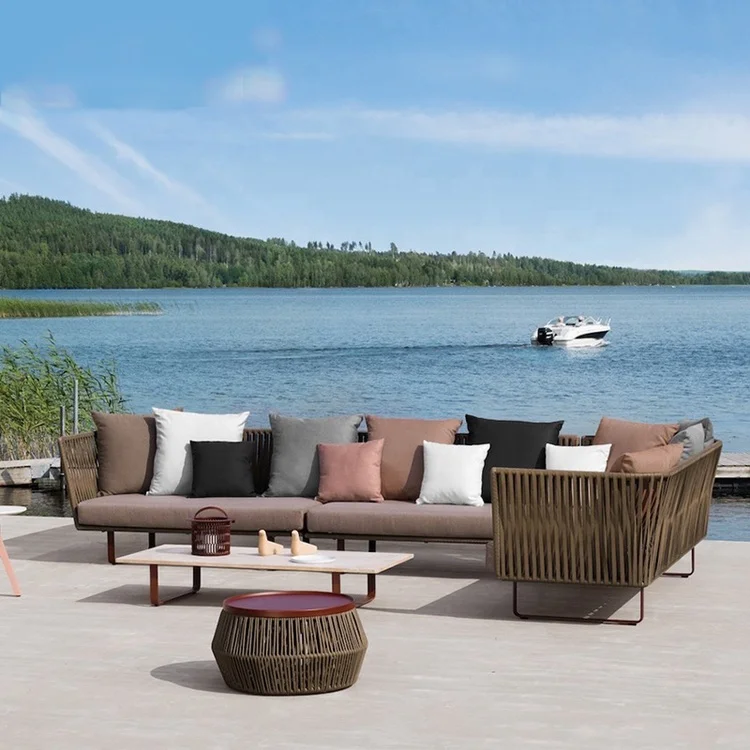 High Quality Leisure Lounge Furniture Waterproof Set Garden Modern Sectional Aluminum All Weather Outdoor Sofa