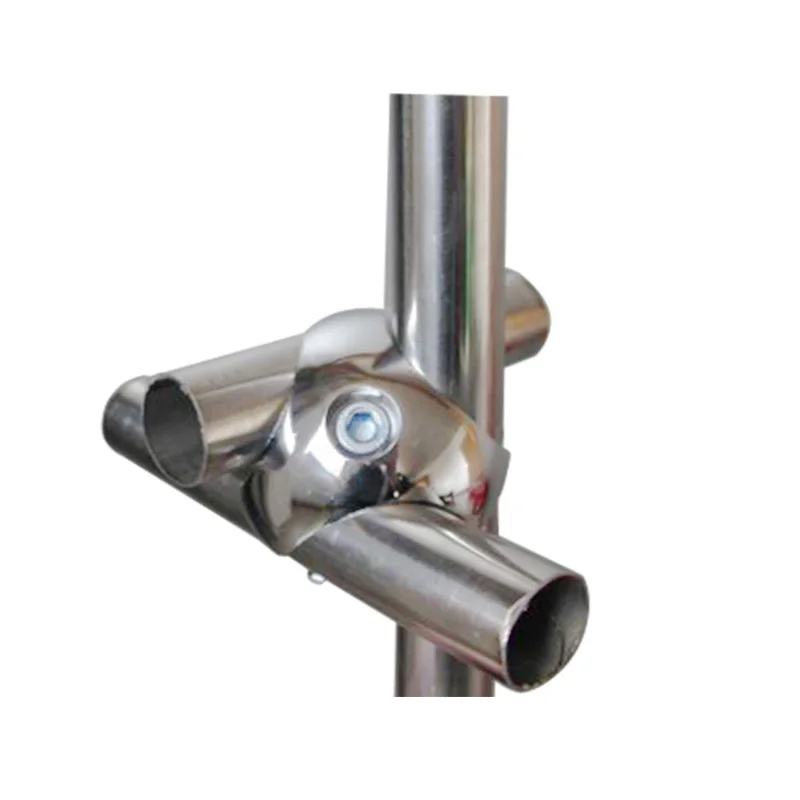 Metal chrome 3 way 25mm round tube joint joker