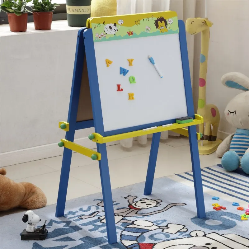 
Multi-functional Kids Drawing Writing Board Portable Children Wooden Standing Easel 