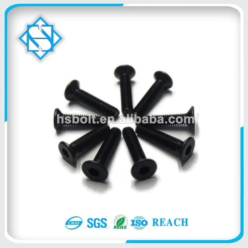 China Manufacture Direct Supply Black DIN7991 Cap Screw With Hex Socket Flat Countersunk Head