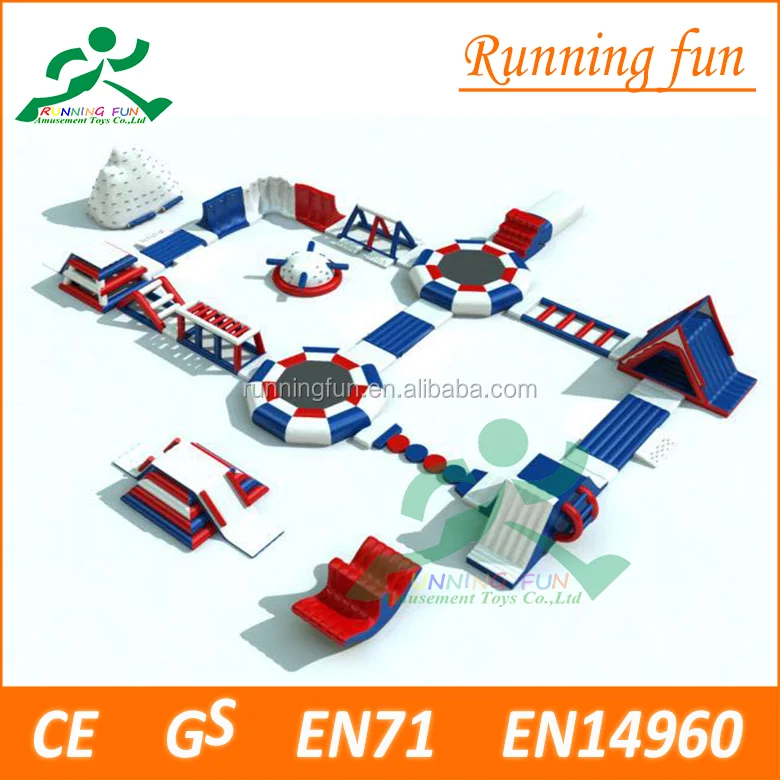 Great Fun Large Inflatable Floating Water Park Aquatic Sport Amusement Park For Summer Water Game