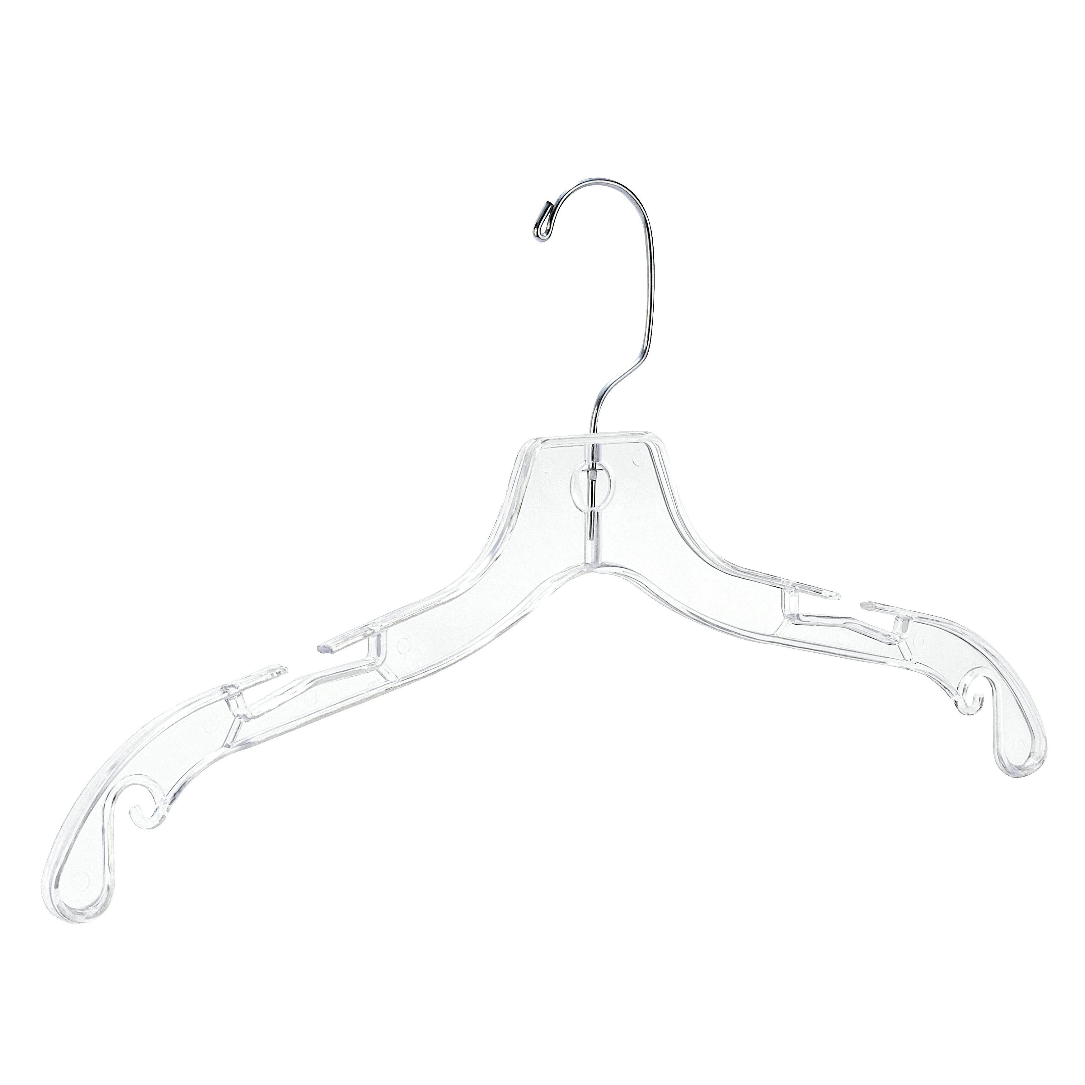 crystal plastic dress hanger with swivel hook and nonslip slots