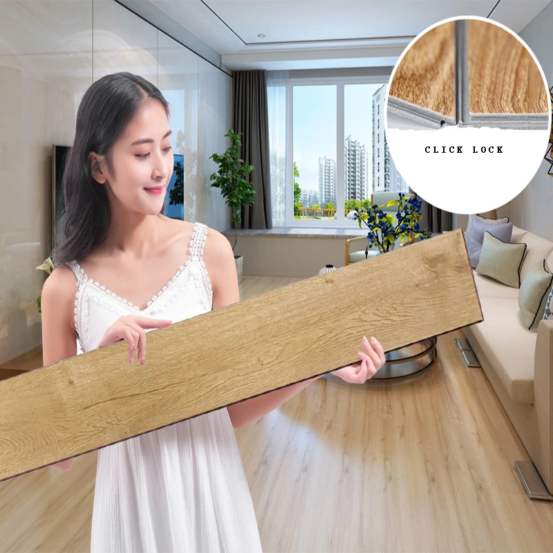 Floor tile 100% waterproof  protect the environment and wood color vinyl tile pvc floor