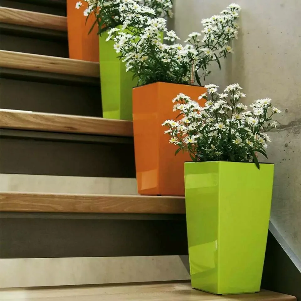 Self-watering small square flower pot garden plant pot macetas plastico