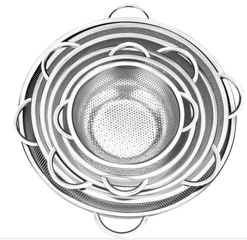 
5-Quart Stainless Steel Sink Fruit Vegetable Wire Mesh Strainer Colander with Handle 