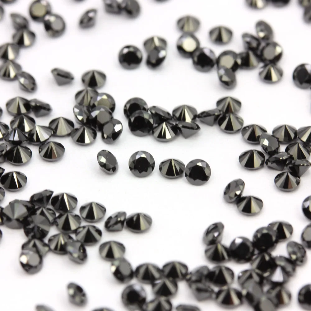 1.0mm black diamond cut loose nano gemstone for making jewelry