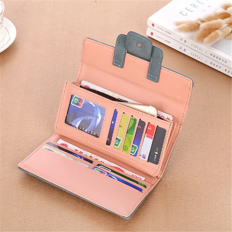 New Design Women Long Retro Fashion PU Leather Wallet