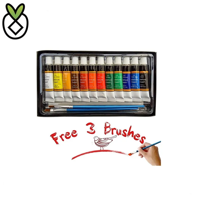 Amazon best selling Acrylic Paint Set, 12 color 12ml acrylic paint