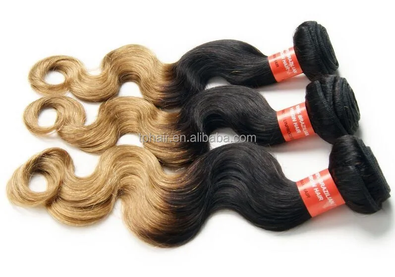 
Wholesale price factory Ombre human hair extension virgin brazilian hair Body Wave 1b27# 10