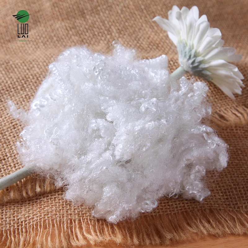Low price of 100% Polyester 7dx64mm hollow conjugated siliconized recycled fiber in bales for filling pillows with high quality