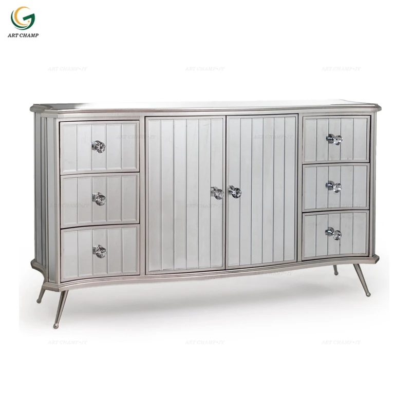 Французская мебель для спальни, антикварная Венецианская тумбочка с металлическим основанием, зеркальный прикроватный столик