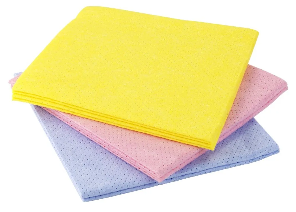 BSCI ISO9001 Reusable Needle Yellow Non-Woven Cleaning Cloth Viscose Woven Dish Cloth for Kitchen Floor Absorbent Multipurpose