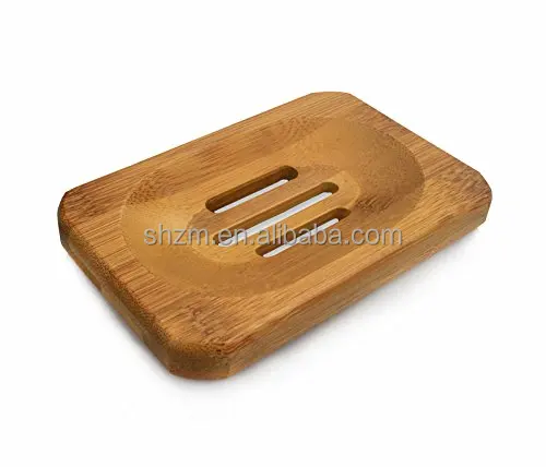 Natural Bamboo Wooden Bathroom Shower Soap Dish Storage Holder Plate Tray