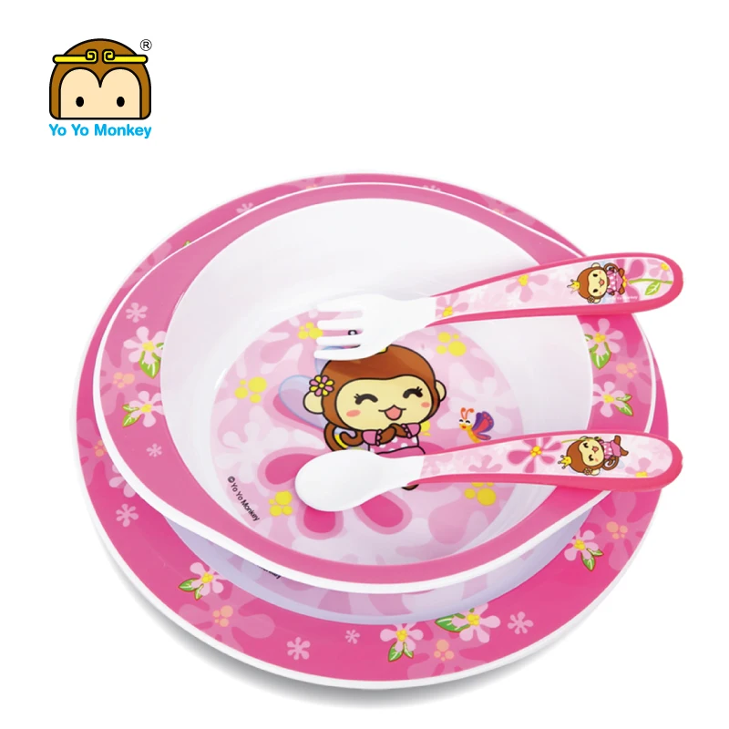 
Melamine like bpa free baby plate & bowl set kids tableware set 