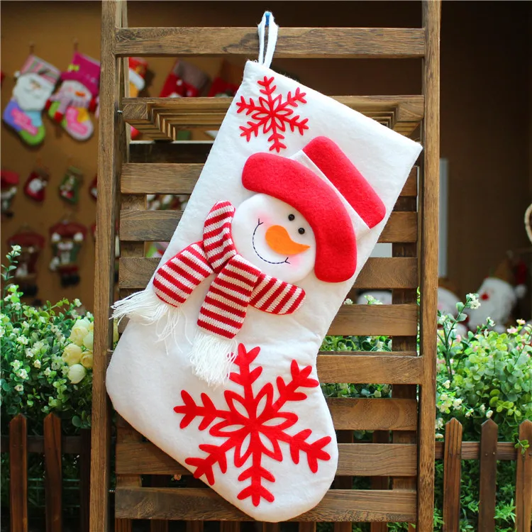 Promotional Pendant Cloth Small Boots Ornament Christmas Pattern Print Party Home Decoration Gift Bag Christmas Stocking