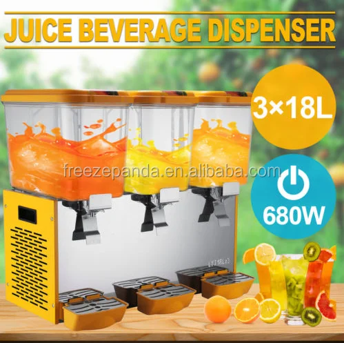 plastic barrel electric commercial 3 tanks fruit juice juicer dispenser machine prices with cooler