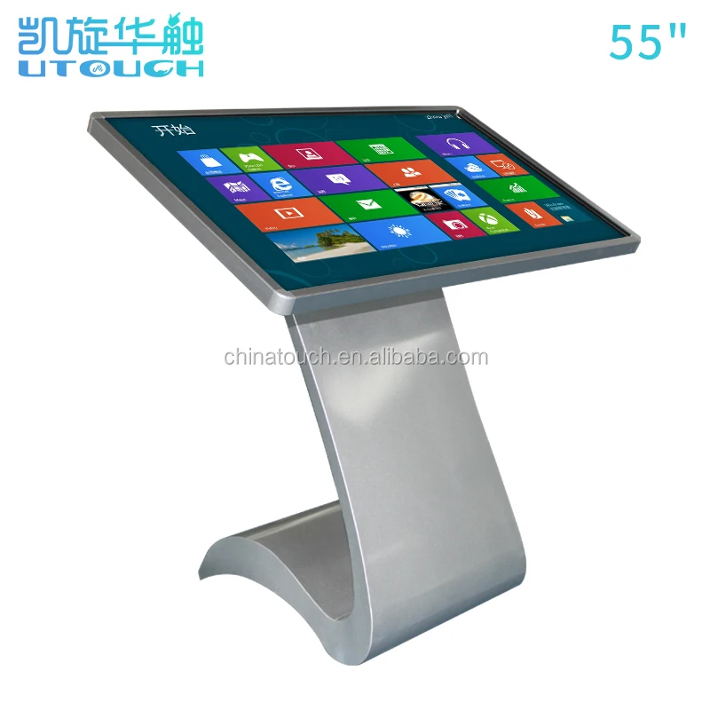 55-дюймовый ЖК-дисплей киоск с сенсорным экраном S Стенд консультационное устройство для галереи