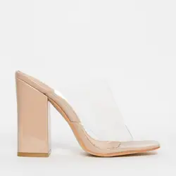 China Factory Chunky Pink High Heels Mules Sexy Shoes Outdoor Slippers For Women And Ladies