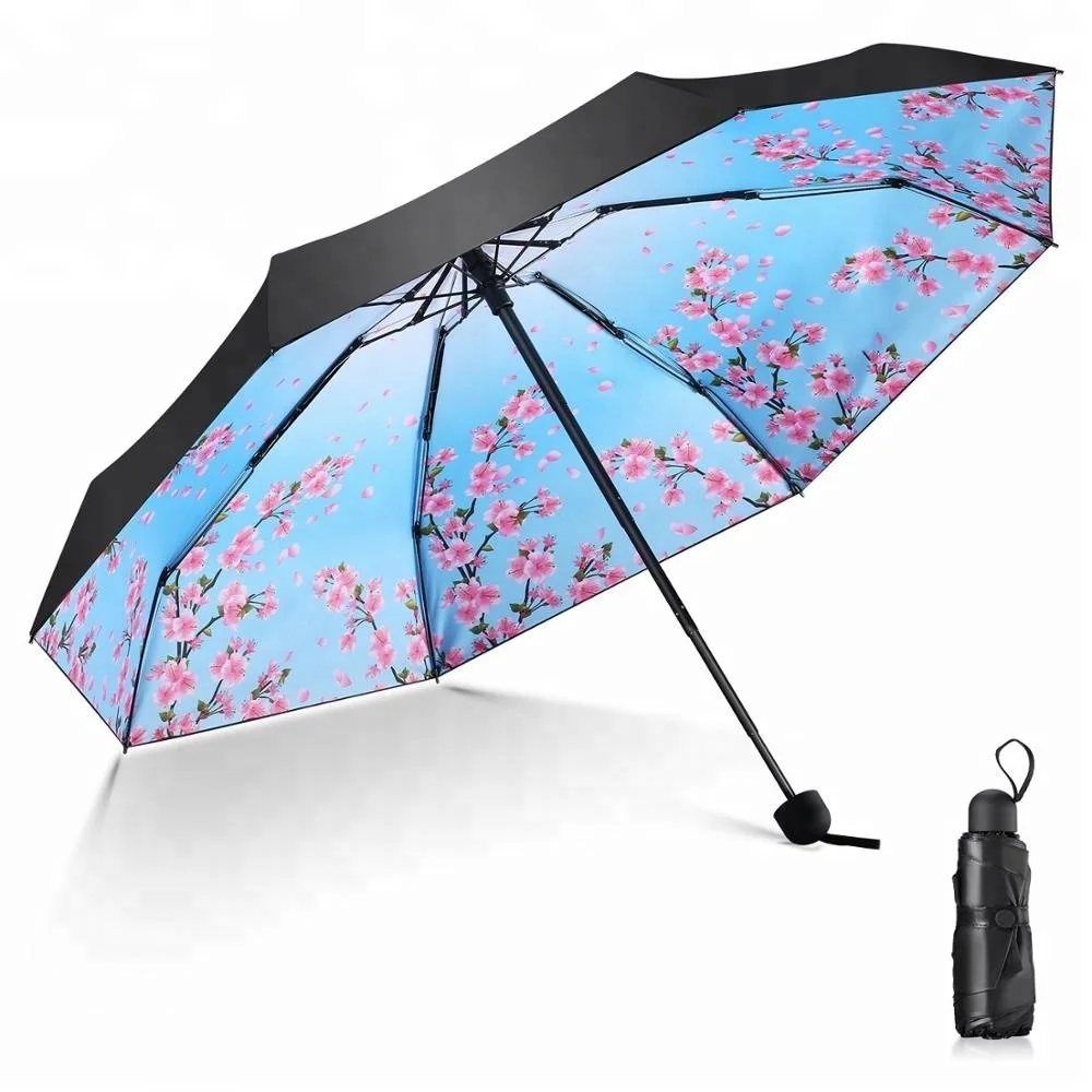 high quality 21 inch 5 folding small compact umbrella with mini size umbrellas