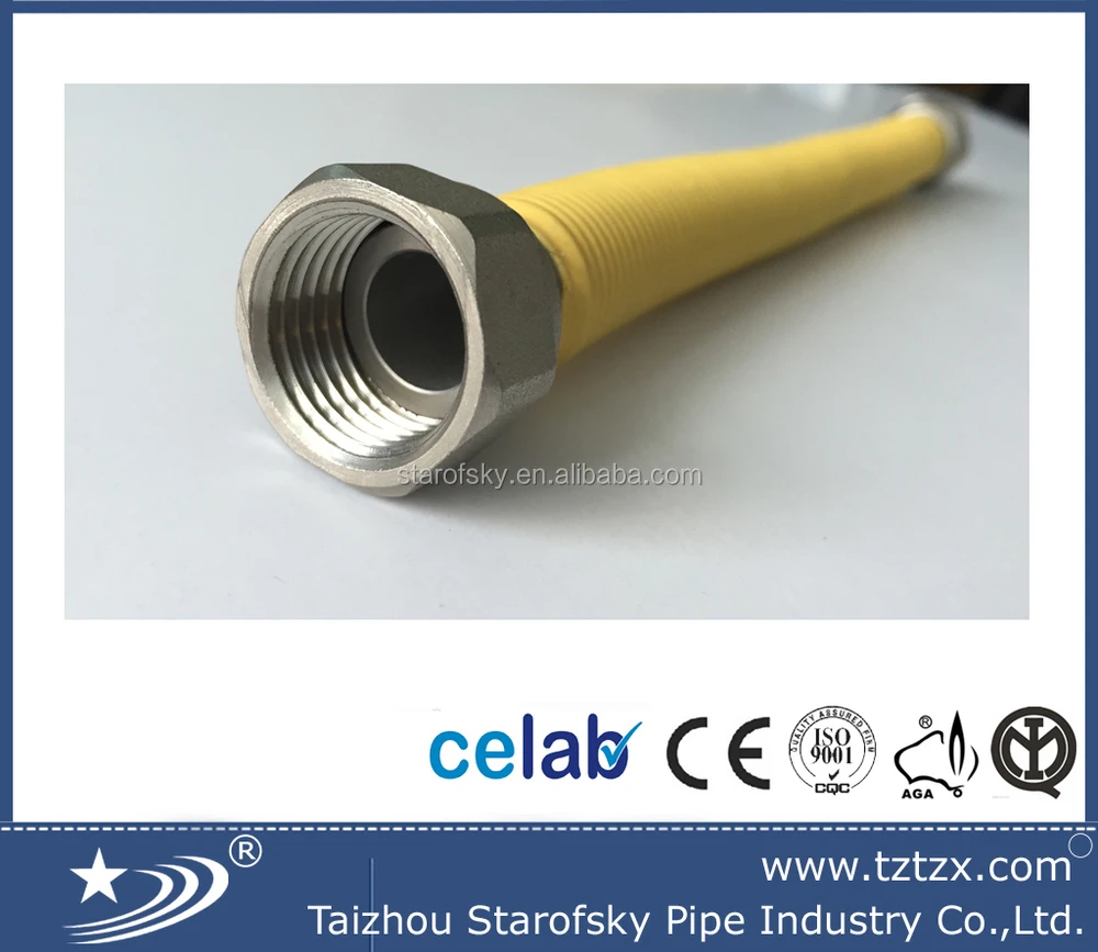 
ISO CE certificate half inch extensible plumbing stainless steel flexible gas duct pipe 