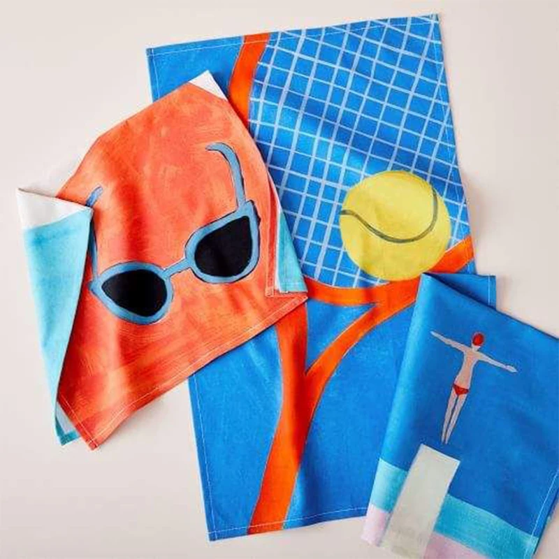 promotional customize digital printed microfiber tea towel