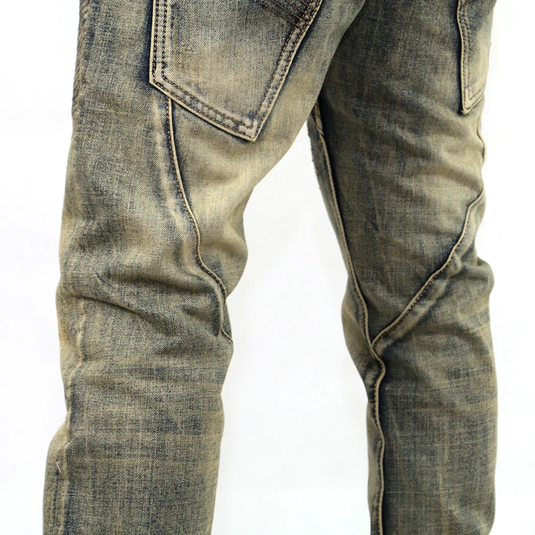 Bulk order men buttons moto biker jeans 100% cotton wholesale china