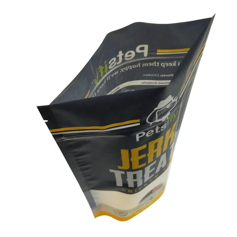 New design free sample moisture proof nontoxic stand up pet food bag pet dog treat bag with your own design