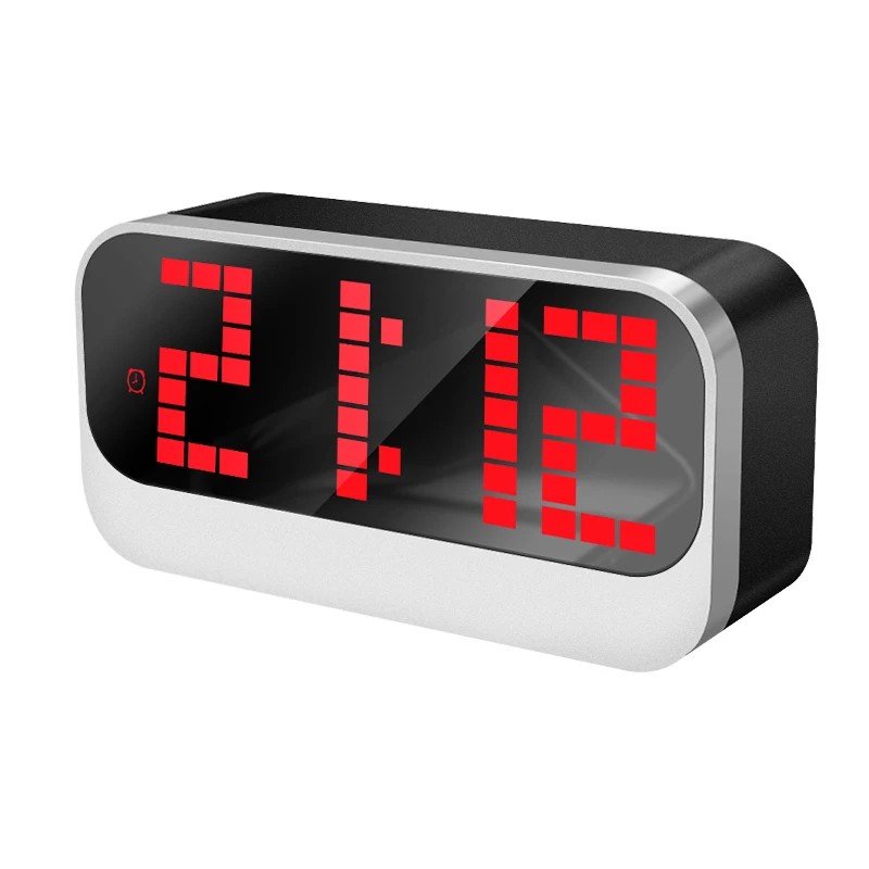 2022 Desktop Digital Display Date Time Temperature Large Number Led Mirror World Clock