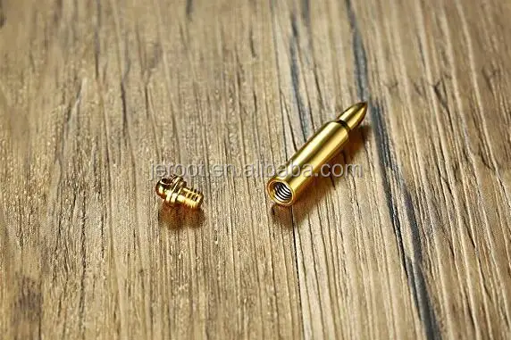 Wholesale Stainless Steel Gold Plated Bullet Urn Cremation Pendant