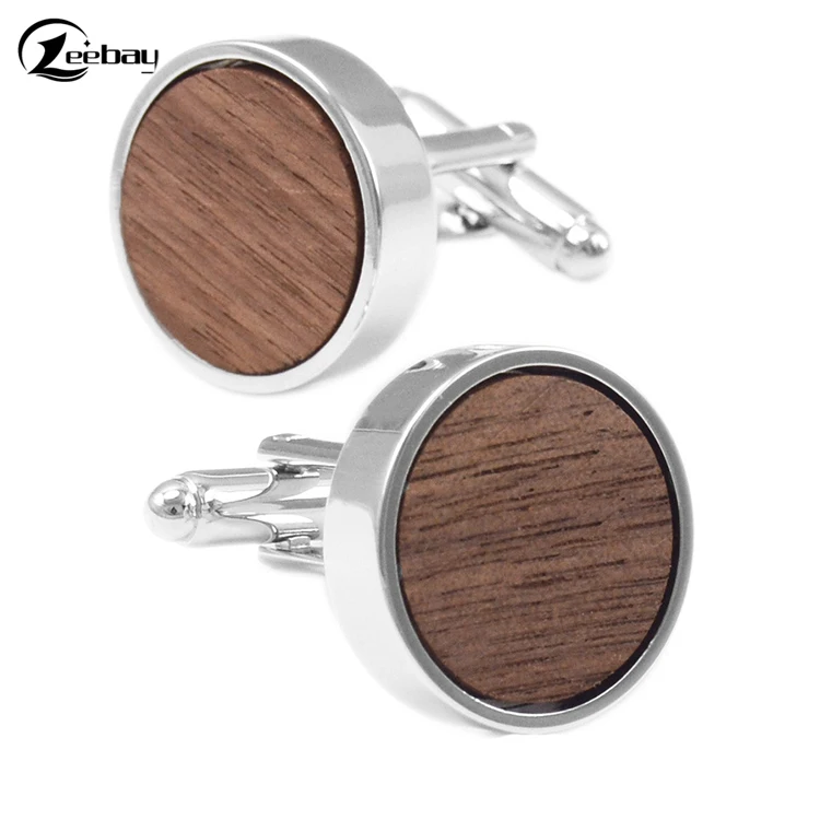 
Circular solid wood cufflinks, business shirt environmental cufflinks 
