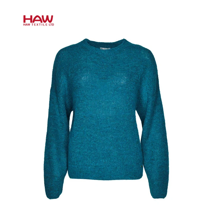 
OEM Custom Pullover Warm Woolen Women Cashmere Mohair Knit Sweater For Ladies 