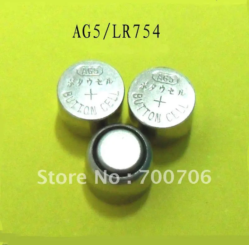 AG5 LR754 LR750 SR754 0% Hg Щелочная кнопочная ячейка