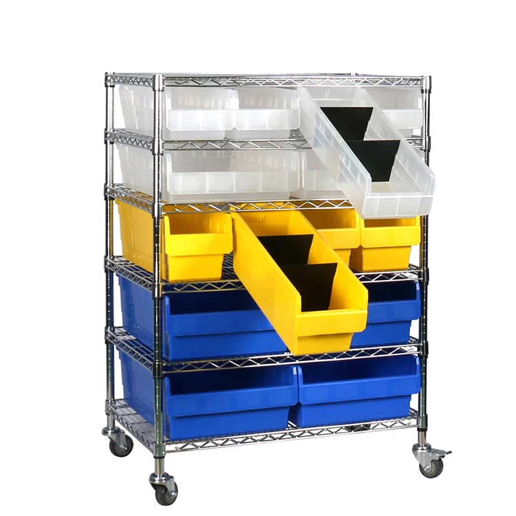 
User-friendly design picking racks wire shelving with bins 