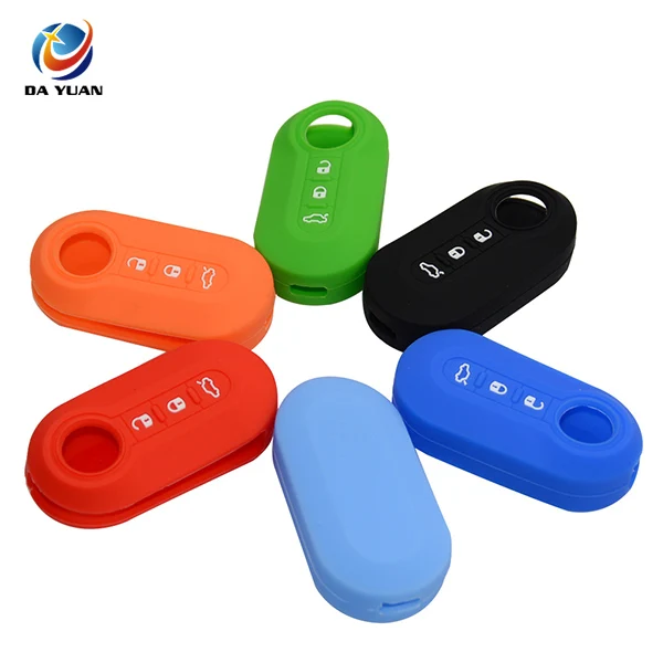 AS080010 Silicone car key Cover Case skin holder for FIAT Flip Folding remote key protected Shell