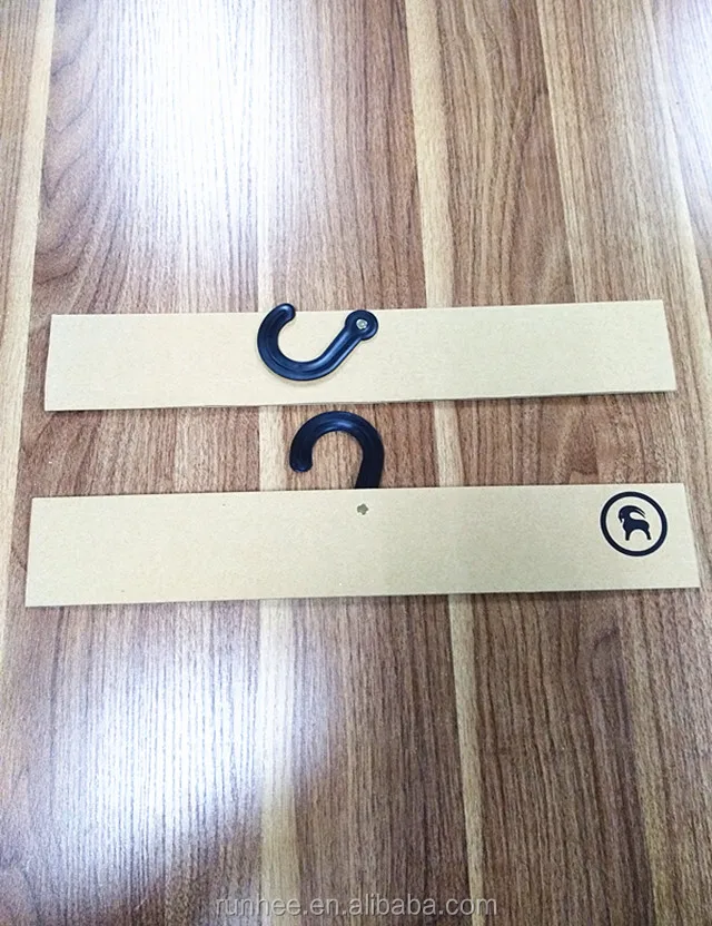 
FSC custom logo plastic hook paper cardboard fabric textile hanger / hanger for fabric sample with plastic hook 
