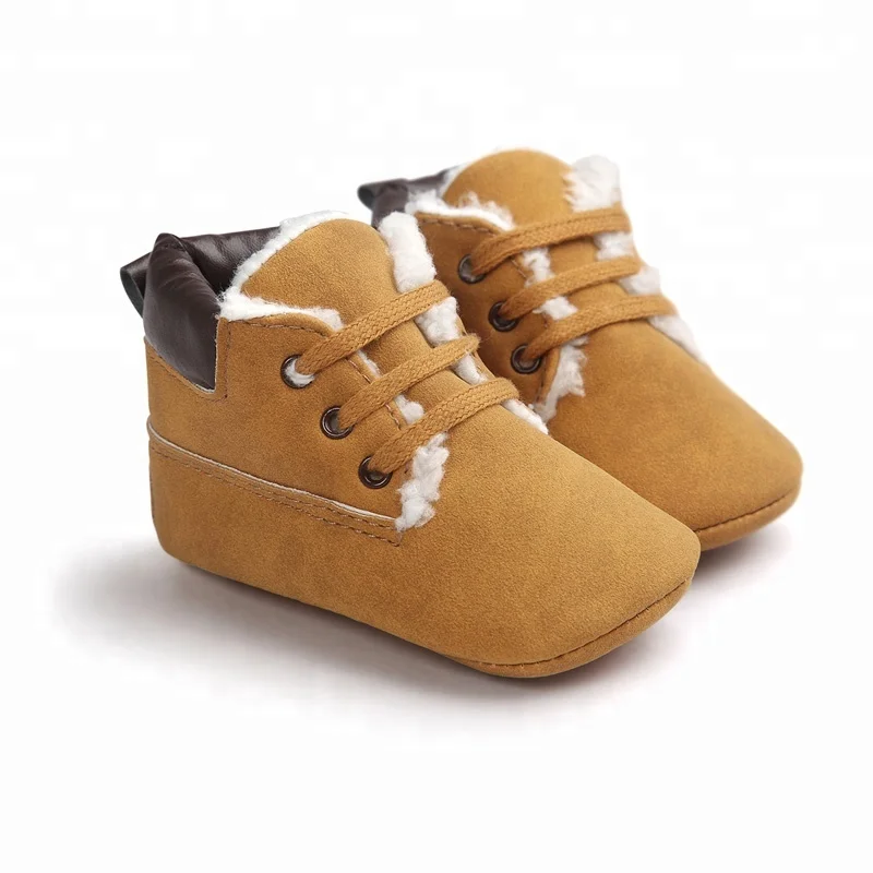 
WONBO New Infant Classic Baby Shoes Toddler Kids Winter Newborn Baby Boots First Walkers Crib Shoes Lace up Snow Boots 