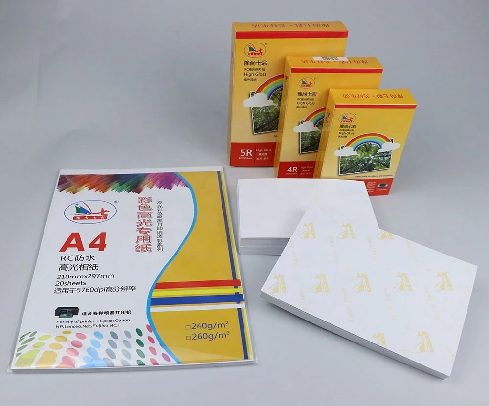 Waterproof Non-tearable PET Resin Coated Glossy Photo Paper For Inkjet Printing Colorful