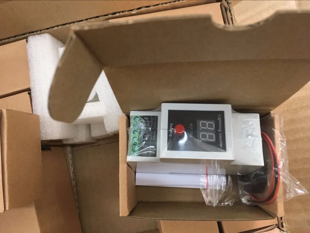 Digital lightning arrester strike counter white Lightning counter strike