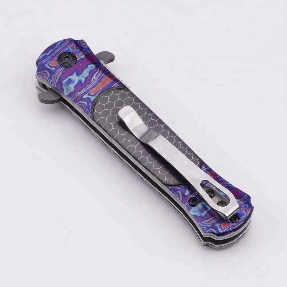 Stainless Steel Pocket Knife Laser Logo on Blade Polybag White Paper Box Outdoor Knife