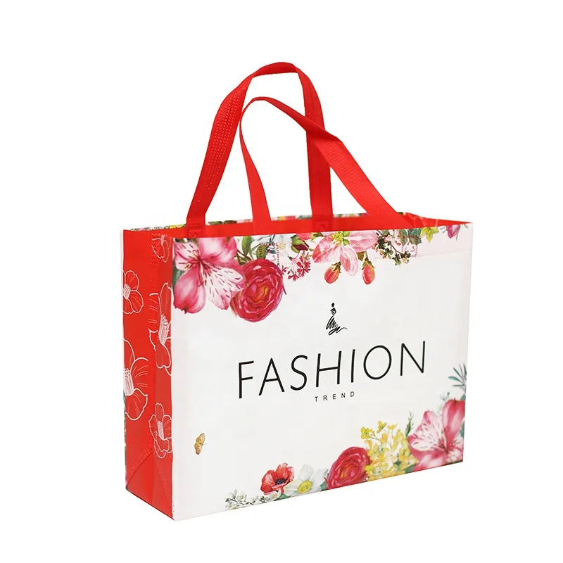 Floral Beauty Laminated Bags Reusable Eco Shopping Non-woven Shoe cloth tote Bag