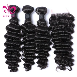 REINE Wholesale virgin Peruvian hair bundles with closure,virgin human hair from very young girl,10a grade hair human hair dubai