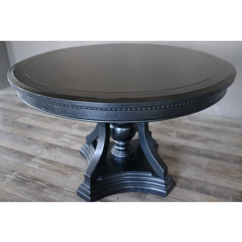 Factory customization wood furniture wood round dining table set