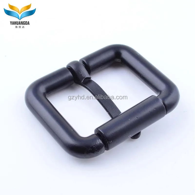 wholesale metal pin belt buckle for dog collar zinc alloy die casting matt black roller buckle for handbag