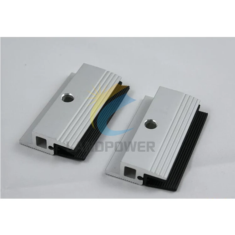 Landpower hot sell aluminium thin film solar panel clamps thin film mid/end clamp for frameless solar panel