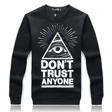 2015 autumn winter Fashion sportswear triangle eyes Hoodie Casual Sportswear Print Men Hoodies Black Hip Hop Sweatshirts ding