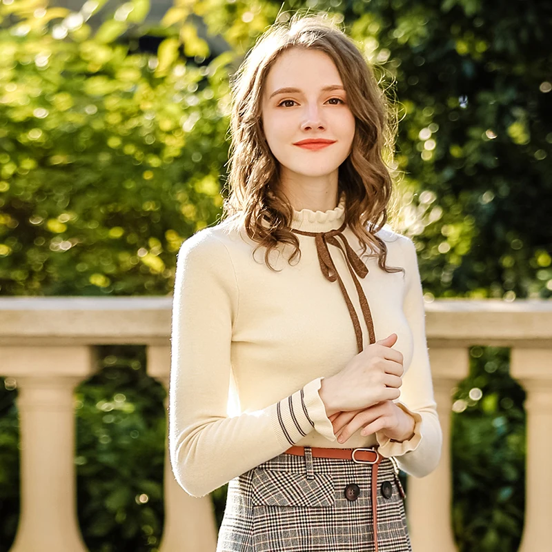 Новинка Зима 2020 модная женская одежда с длинными рукавами вязаный Теплый Женский Повседневный дикий свитер