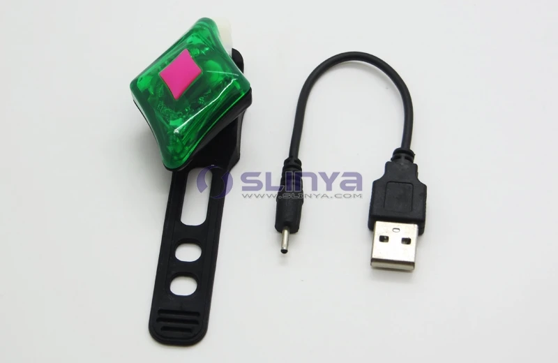 3528 SMD Bike LED Rear Light Diamond Shape Bike USB LED Safety Light Diamond Bicycle Tail Lamp
