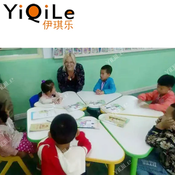 Small triangular plastic table children furniture classroom tables